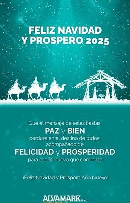 ¡Feliz Navidad y próspero Año Nuevo de parte de todo el equipo de ALVAMARK!